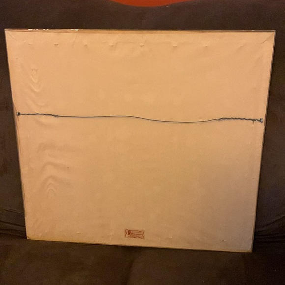 VTG MCM Oriental style hand painted ornate elephants on black silk framed art - Picture 9 of 10